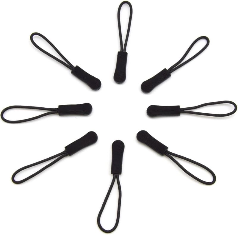 Ruidee 50 Pieces Zipper Pulls Zipper Tabs Zipper Pull Cord Extender Replacement Zipper Pulls for Backpacks, Jackets, Luggage, Purses, Handbags（Black） - Image 4